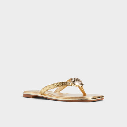 Conchiglia Gold Women's Flats - Flip flop | Aldo