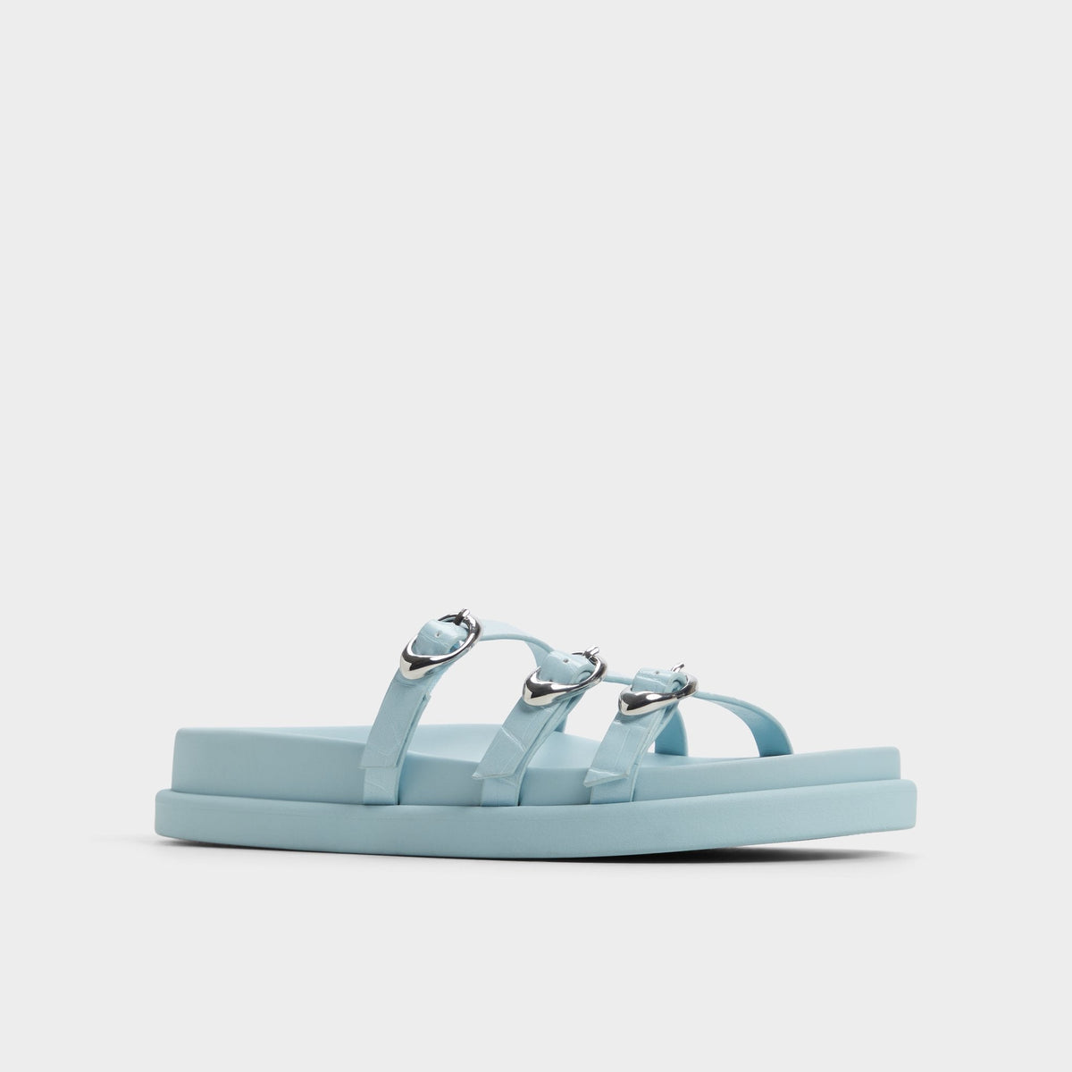 Zephyra Pastel Blue Women's Footbed sandals - Footbed sandal | Aldo