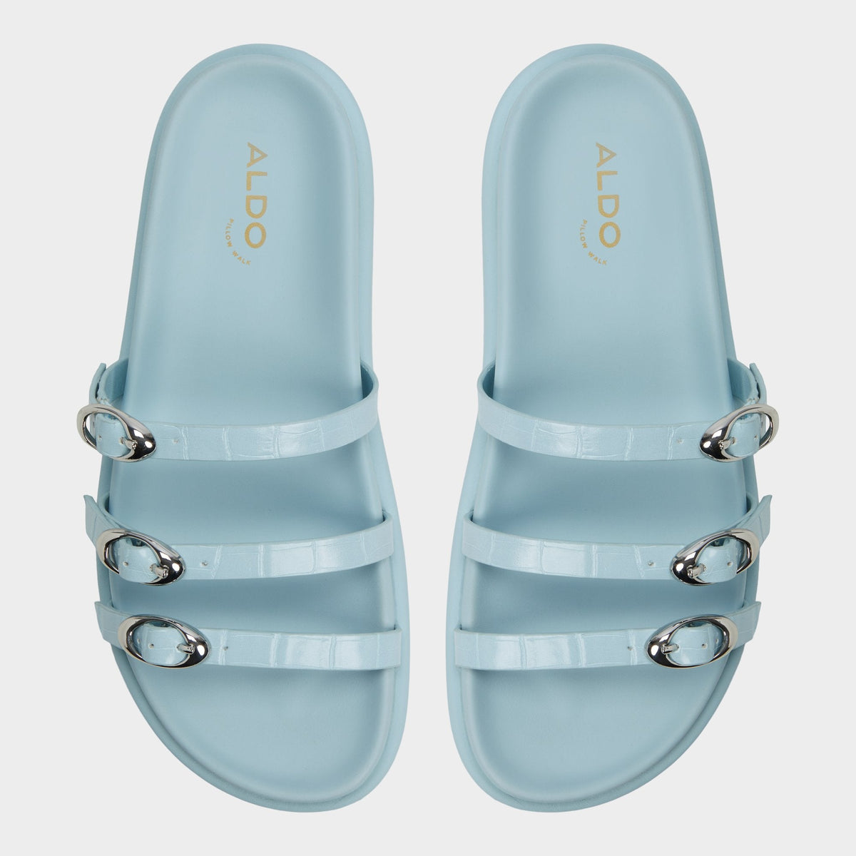 Zephyra Pastel Blue Women's Footbed sandals - Footbed sandal | Aldo