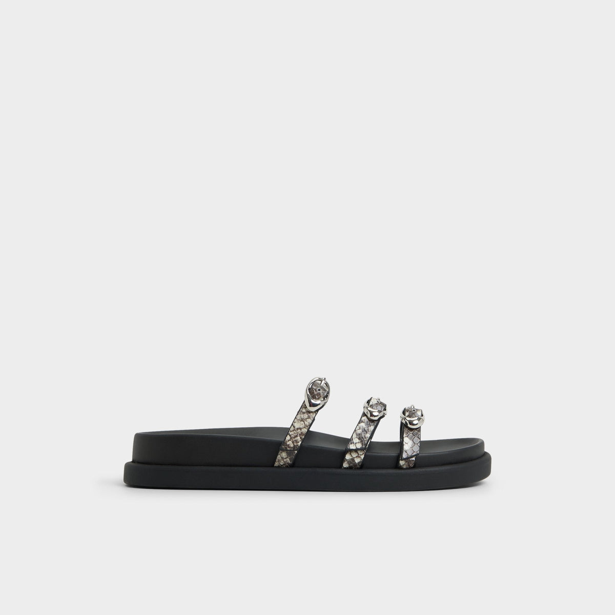 Zephyra White/Black Women's Footbed sandals - Footbed sandal | Aldo