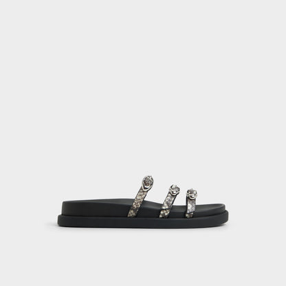 Zephyra White/Black Women's Footbed sandals - Footbed sandal | Aldo