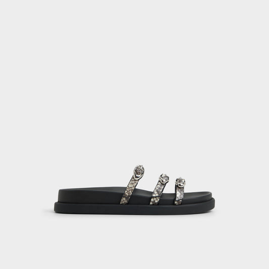 Zephyra White/Black Women's Footbed sandals - Footbed sandal | Aldo