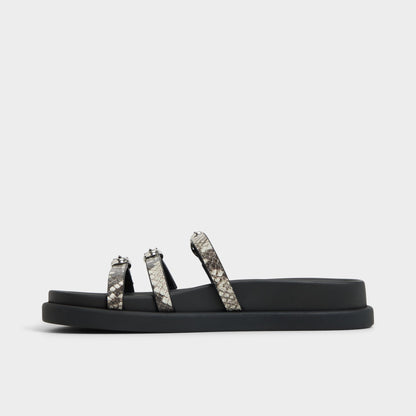 Zephyra White/Black Women's Footbed sandals - Footbed sandal | Aldo