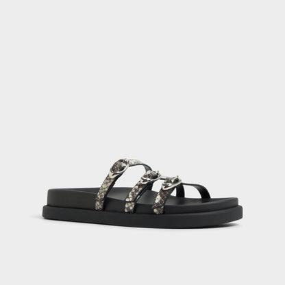 Zephyra White/Black Women's Footbed sandals - Footbed sandal | Aldo