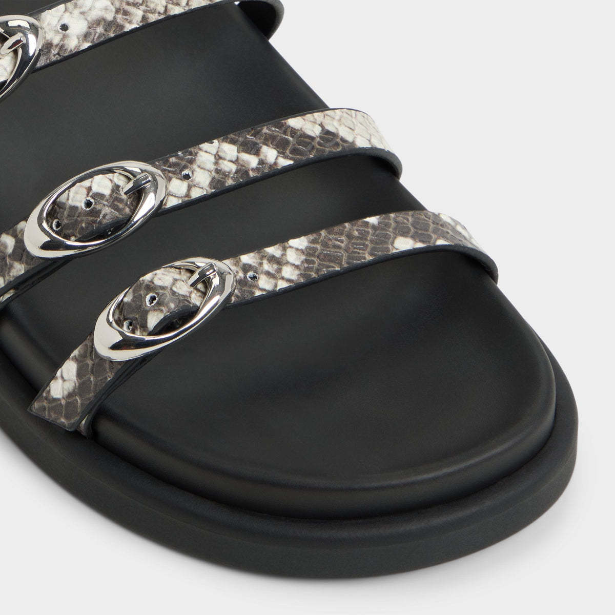 Zephyra White/Black Women's Footbed sandals - Footbed sandal | Aldo