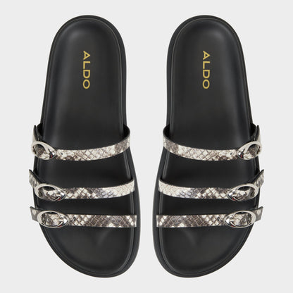 Zephyra White/Black Women's Footbed sandals - Footbed sandal | Aldo