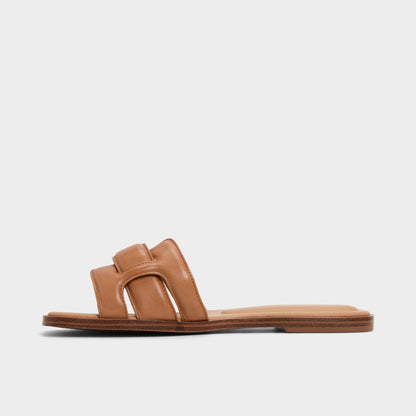 Eleny Medium Brown Women's Flats - Slide sandal | Aldo