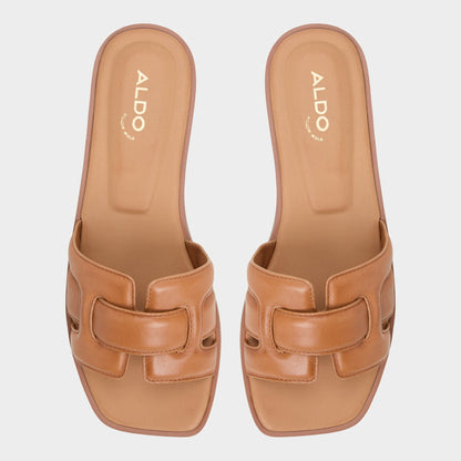 Eleny Medium Brown Women's Flats - Slide sandal | Aldo
