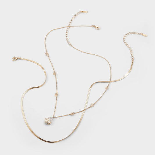 Teardrop Gold/Clear Multi Women's Necklaces - Necklace | Aldo