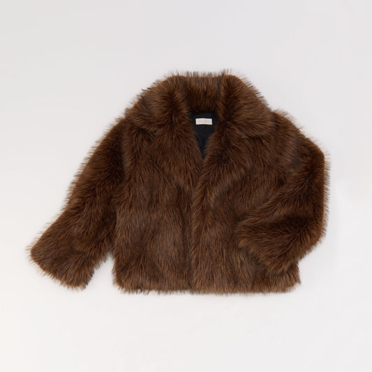 Hazella in Brown - Faux fur jacket | Aldo