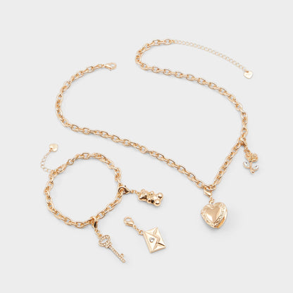 Bemyvalentine Gold/Clear Multi Women's Specialty - Necklace & bracelet set | Aldo