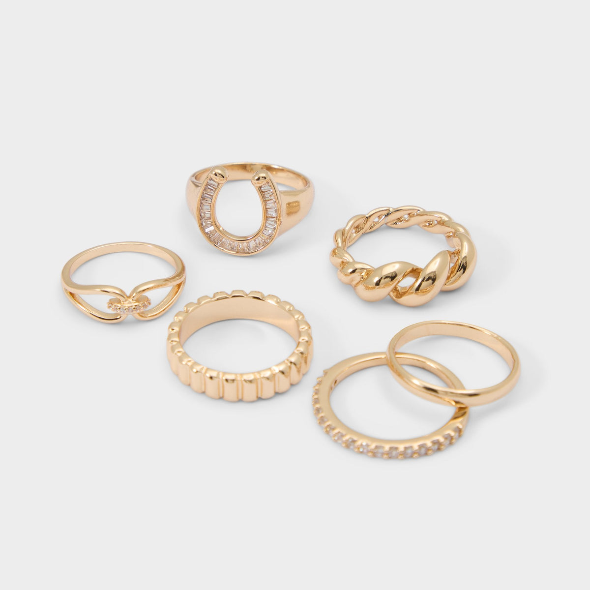 Luckyrings in Gold Clear Multi - Multi finger rings | Aldo