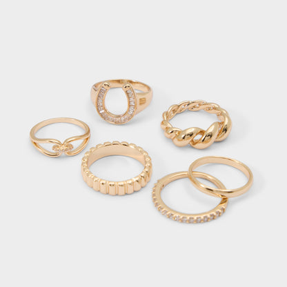 Luckyrings in Gold Clear Multi - Multi finger rings | Aldo