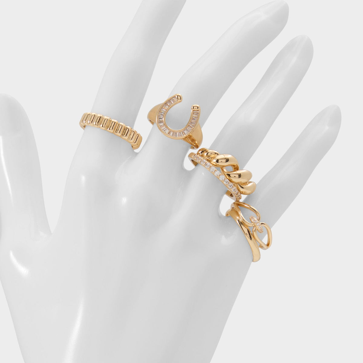 Luckyrings in Gold Clear Multi - Multi finger rings | Aldo