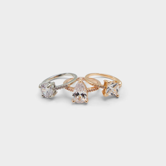 Alabridar Metallic Multi Women's Cubic Zirconia - Stackable rings | Aldo