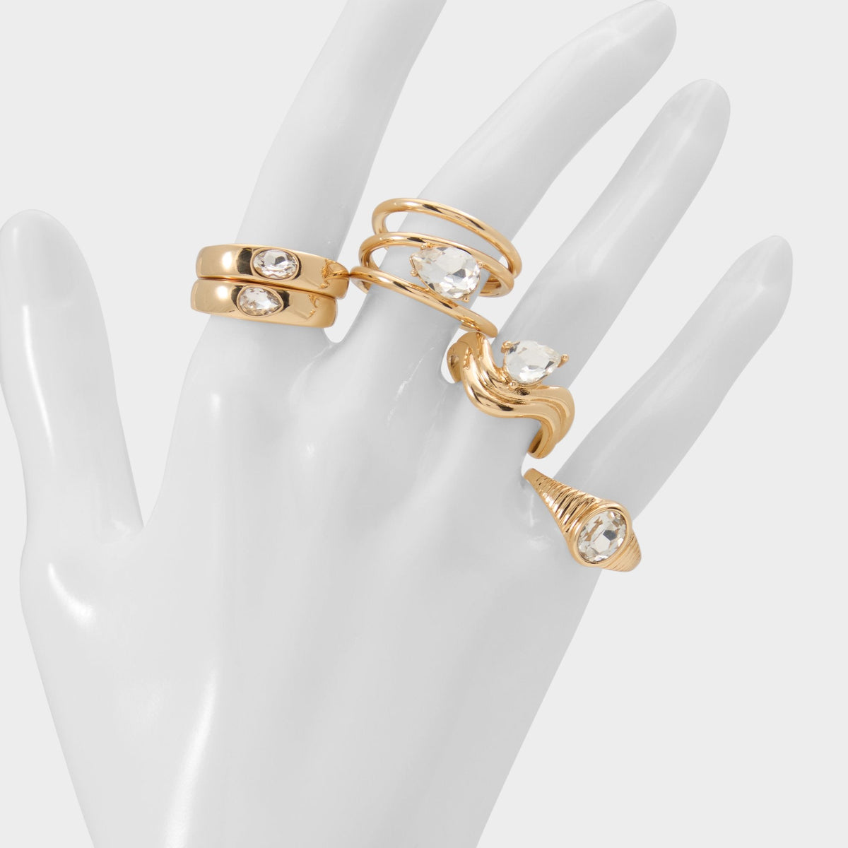 Abyweth in Gold Clear Multi - Multi finger rings | Aldo