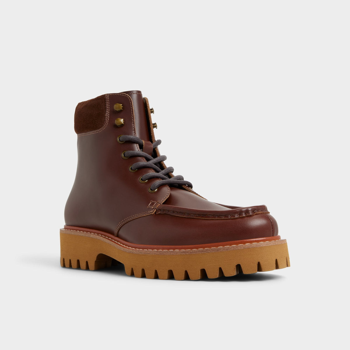 Grier in Medium Brown - Combat boot, Lug sole | Aldo