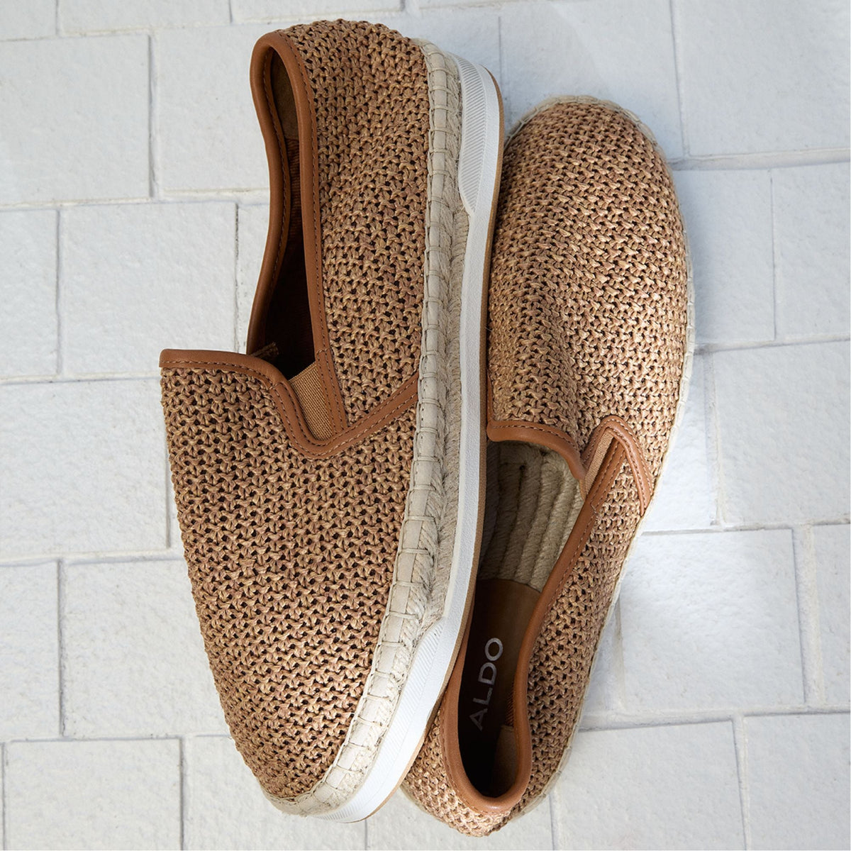 Johnney Cognac Textile Raffia Men's Espadrilles - Espadrille | Aldo