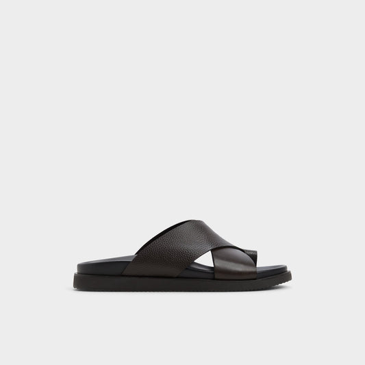 Darley Dark Brown Men's Sandals & Slides - Strappy flat sandal | Aldo