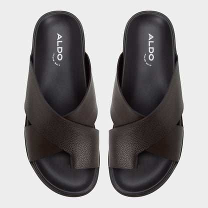 Darley Dark Brown Men's Sandals & Slides - Strappy flat sandal | Aldo