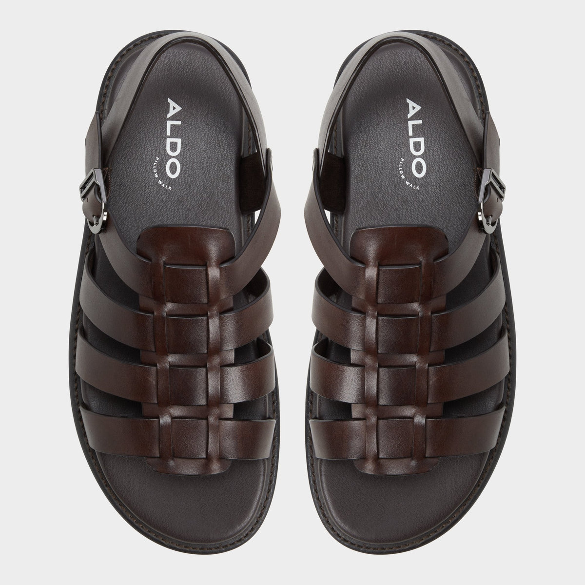 Warley Dark Brown Men's Sandals & Slides - Strappy flat sandal | Aldo