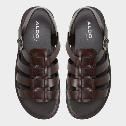 Warley Dark Brown Men's Sandals & Slides - Strappy flat sandal | Aldo