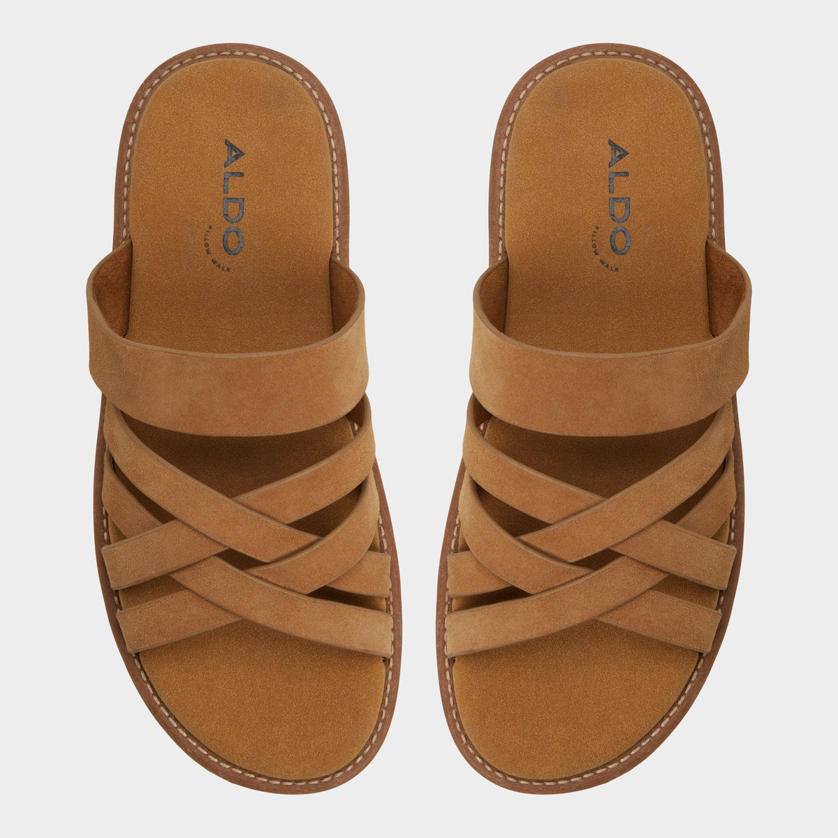 Haniff Camel Men's Sandals & Slides - Strappy flat sandal | Aldo