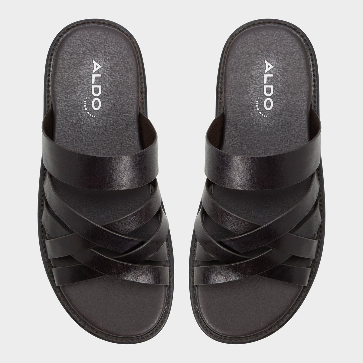 Haniff Brown Men's Sandals & Slides - Strappy flat sandal | Aldo