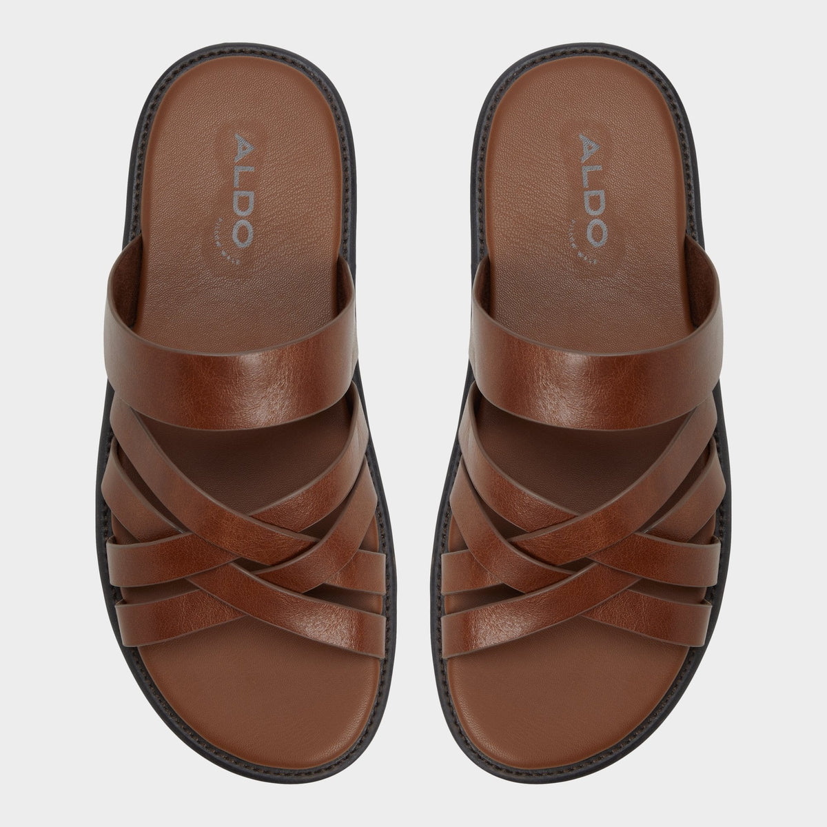 Haniff Cognac Men's Sandals & Slides - Strappy flat sandal | Aldo