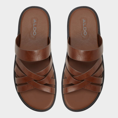 Haniff Cognac Men's Sandals & Slides - Strappy flat sandal | Aldo
