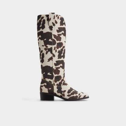 Kaydia in Open Brown 14179225 - Western knee-high boot, Block heel | Aldo