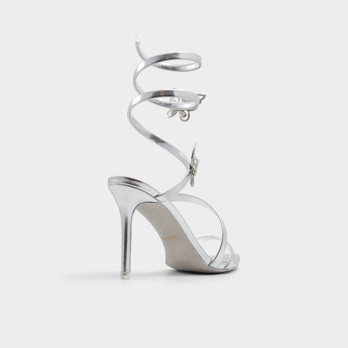 Ocia in Silver - Stiletto strappy sandal | Aldo