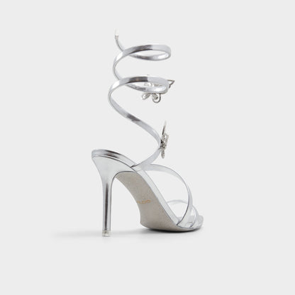Ocia in Silver - Stiletto strappy sandal | Aldo