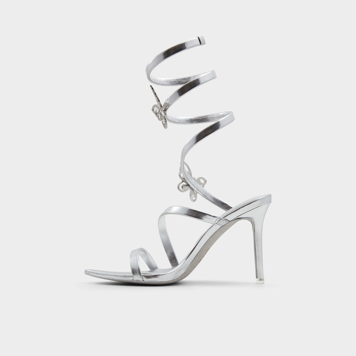 Ocia in Silver - Stiletto strappy sandal | Aldo