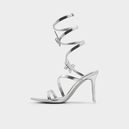 Ocia in Silver - Stiletto strappy sandal | Aldo