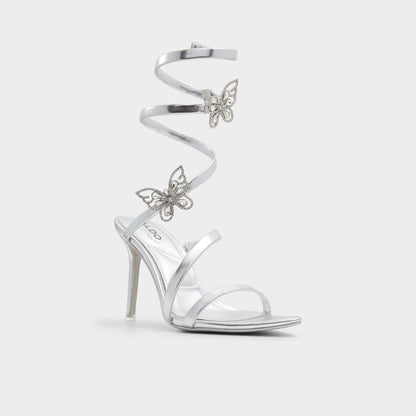 Ocia in Silver - Stiletto strappy sandal | Aldo