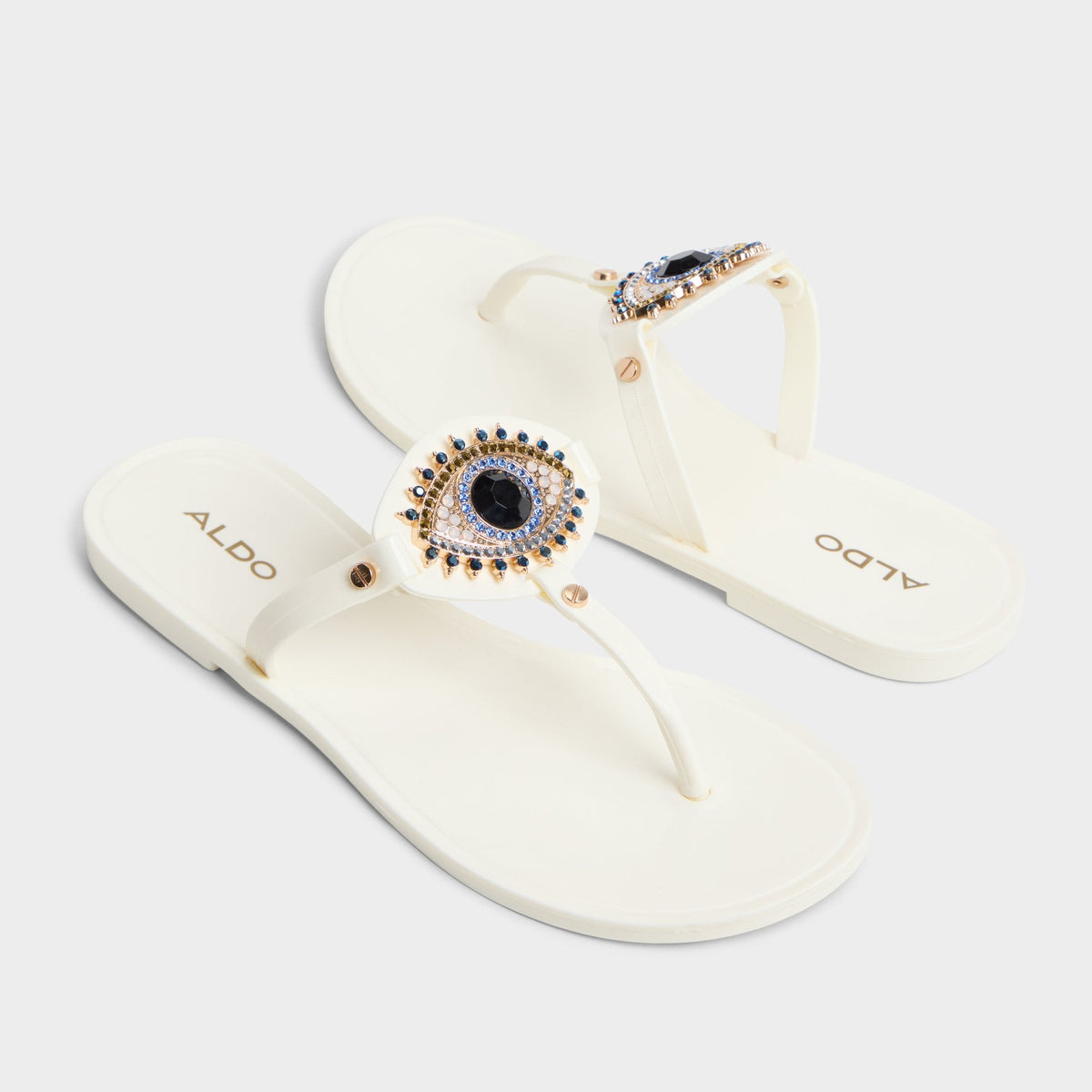 Ebariel White Women's Jelly Sandals & Flip Flops - T-strap sandal | Aldo